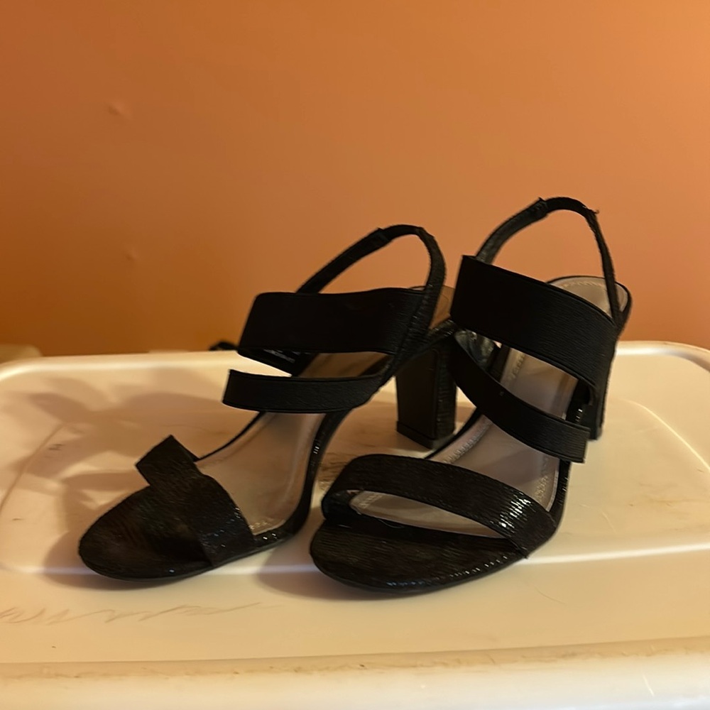 Strappy 2 1/2 inch Black Heels
